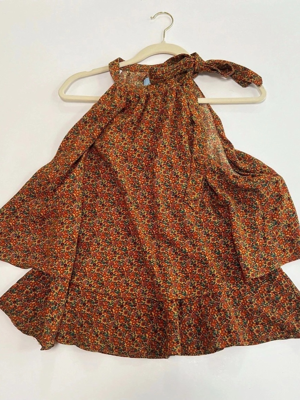 CeCe Floral Top in Orange & Red Size Large